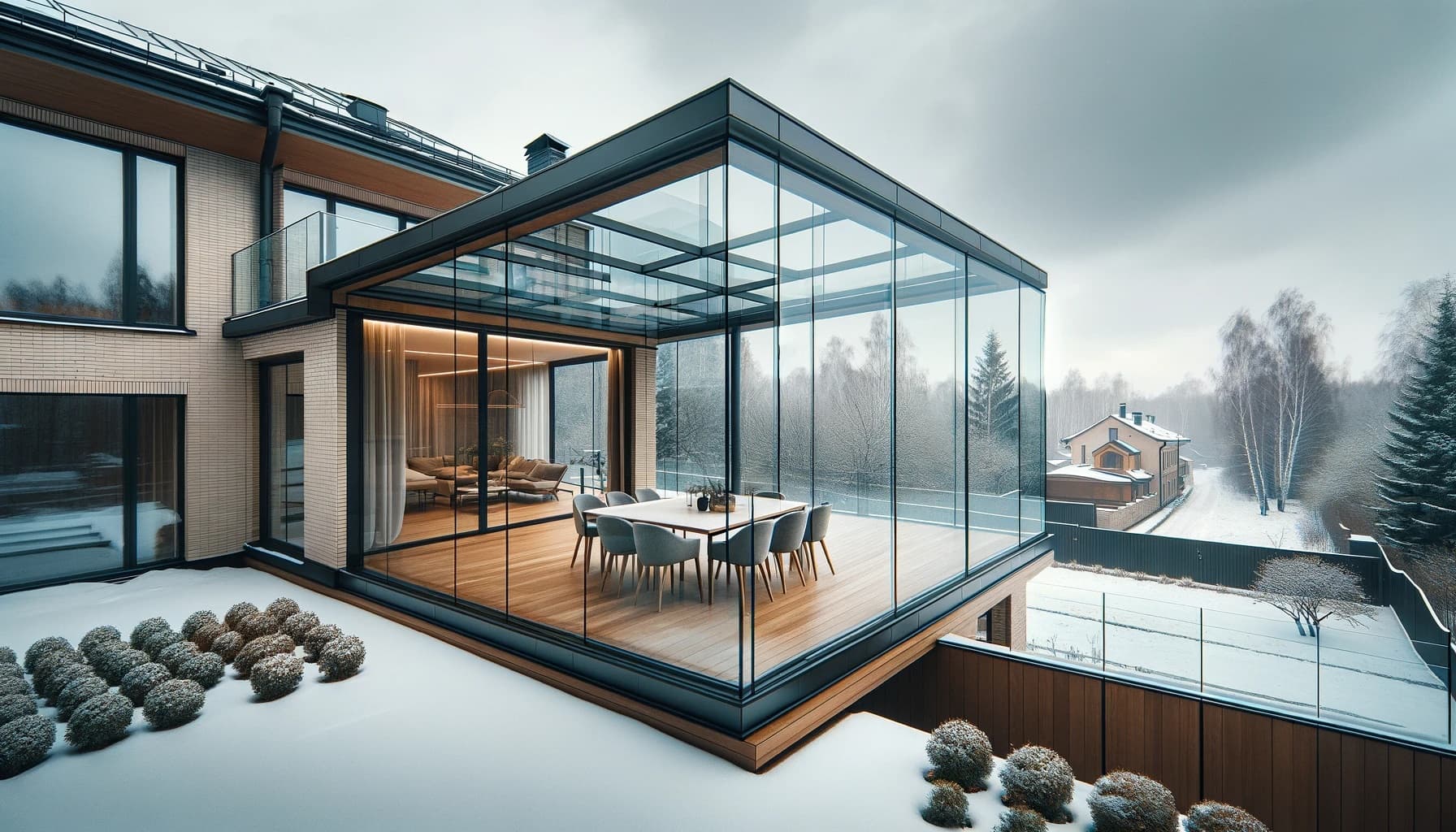 Безрамное остекление веранды: современный стиль и прозрачность